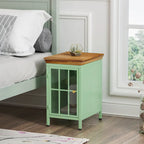 Table de chevet avec meuble de rangement et plateau en bois massif, 1 pièce/2 pièces