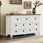 Farmhouse 7 Drawers TV Stand, Chest of Drawers, Dressers Organizer
