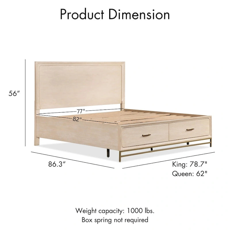 Ensemble de chambre à coucher 4 pièces en bois massif chêne de style transitionnel Drayden de Furniture of America