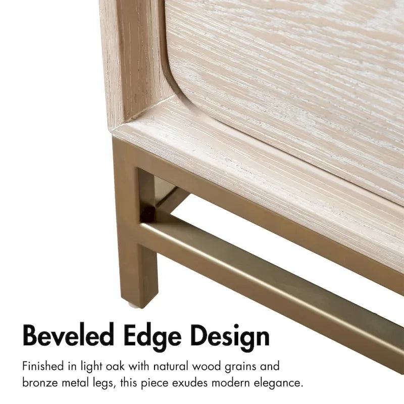 Ensemble de chambre à coucher 4 pièces en bois massif chêne de style transitionnel Drayden de Furniture of America