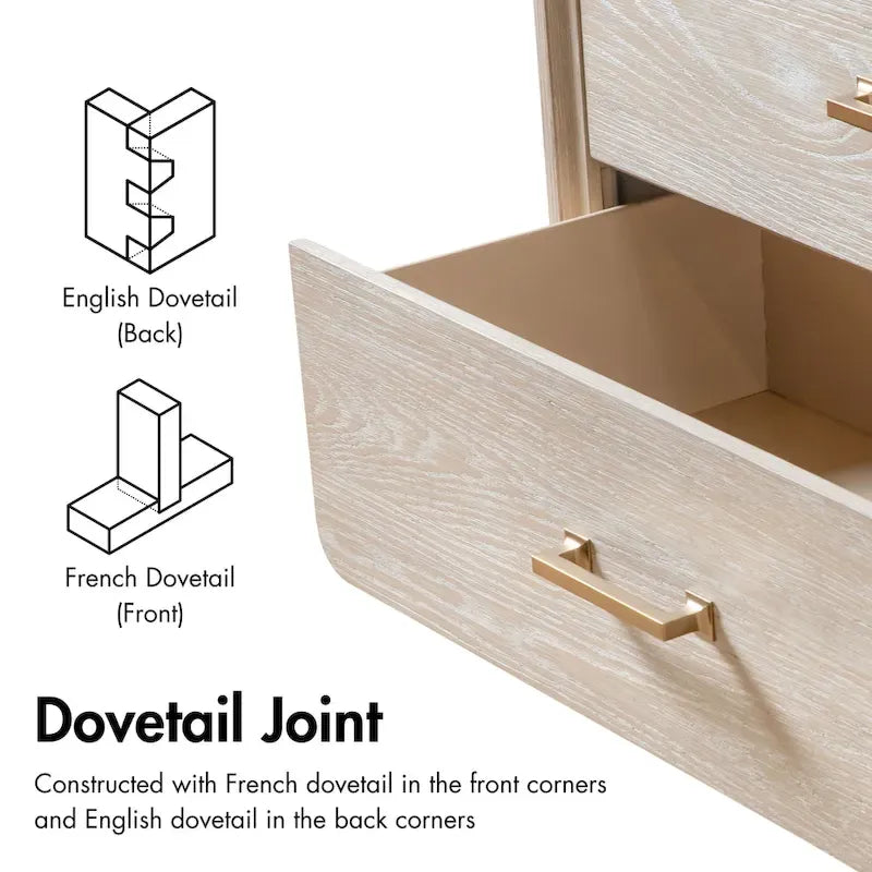 Ensemble de chambre à coucher 4 pièces en bois massif chêne de style transitionnel Drayden de Furniture of America