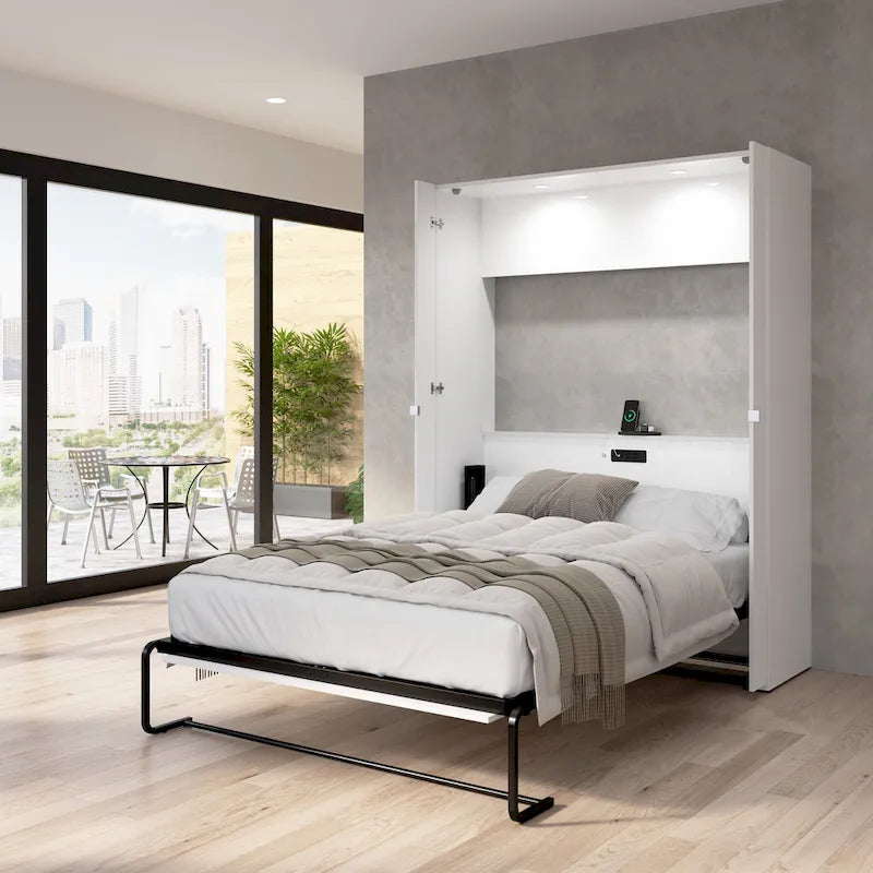 Lit escamotable Bestar Avalon fini lustré pour espaces polyvalents