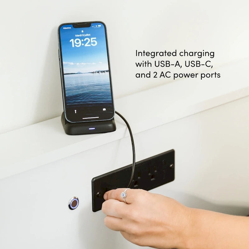 Lit escamotable Bestar Avalon fini lustré pour espaces polyvalents