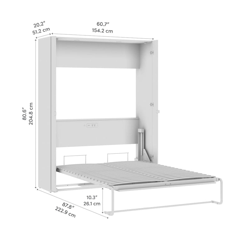 Lit escamotable Bestar Avalon fini lustré pour espaces polyvalents