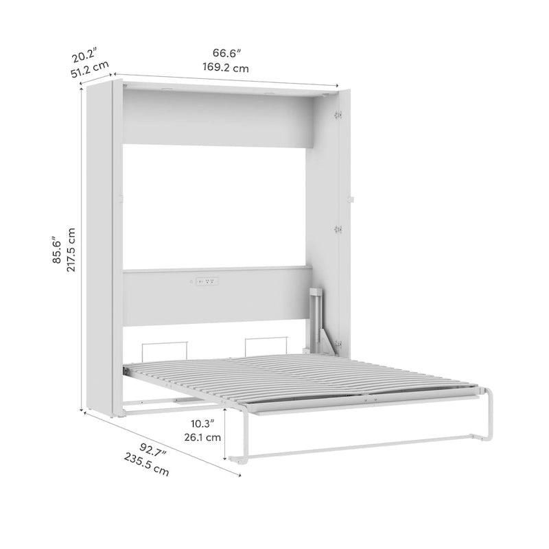 Lit escamotable Bestar Avalon fini lustré pour espaces polyvalents