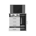 4 Drawer Dresser, Single Door Cabinet, One Open Shelf, Superior Top