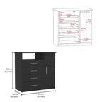 4 Drawer Dresser, Single Door Cabinet, One Open Shelf, Superior Top