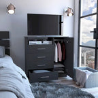 4 Drawer Dresser, Single Door Cabinet, One Open Shelf, Superior Top
