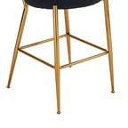 HOMLUX Lot de 4 tabourets de bar 24,8" Chaise de salle à manger hauteur comptoir de pub avec pieds dorés, Blanc/Noir