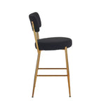HOMLUX Lot de 4 tabourets de bar 24,8" Chaise de salle à manger hauteur comptoir de pub avec pieds dorés, Blanc/Noir