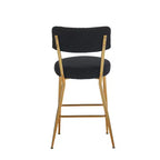 HOMLUX Lot de 4 tabourets de bar 24,8" Chaise de salle à manger hauteur comptoir de pub avec pieds dorés, Blanc/Noir