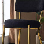 HOMLUX Lot de 4 tabourets de bar 24,8" Chaise de salle à manger hauteur comptoir de pub avec pieds dorés, Blanc/Noir