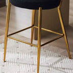 HOMLUX Lot de 4 tabourets de bar 24,8" Chaise de salle à manger hauteur comptoir de pub avec pieds dorés, Blanc/Noir