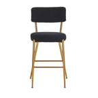 HOMLUX Lot de 4 tabourets de bar 24,8" Chaise de salle à manger hauteur comptoir de pub avec pieds dorés, Blanc/Noir