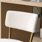 HOMLUX Lot de 4 tabourets de bar 24,8" Chaise de salle à manger hauteur comptoir de pub avec pieds dorés, Blanc/Noir