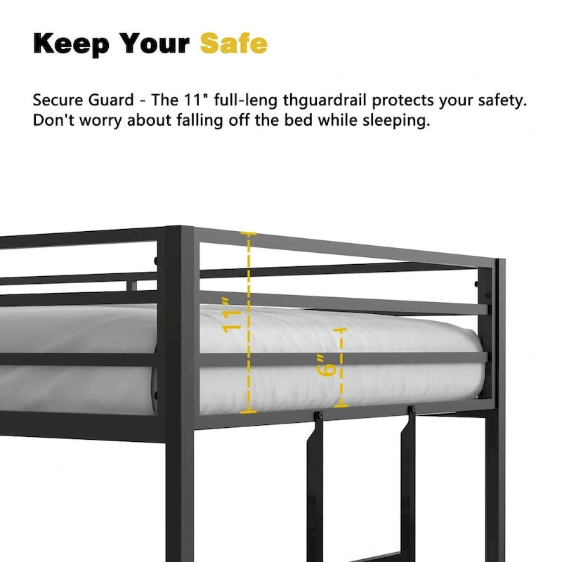 Twin over Twin Metal Bunk For Bedroom