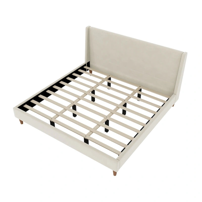 Lit plateforme rembourré moderne en bouclette par Harper&Bright Designs