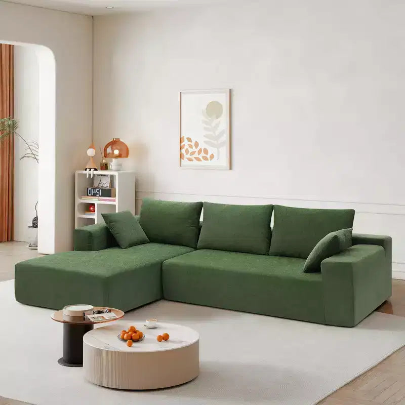 GDFStudio Elio Modern L-Shape 2 Piece Modular Sectional Sofa Set with Pollows