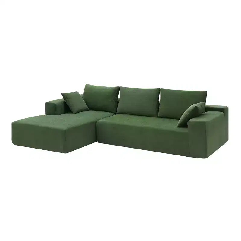 GDFStudio Elio Modern L-Shape 2 Piece Modular Sectional Sofa Set with Pollows