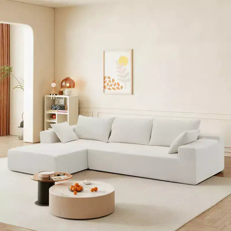 GDFStudio Elio Modern L-Shape 2 Piece Modular Sectional Sofa Set with Pollows
