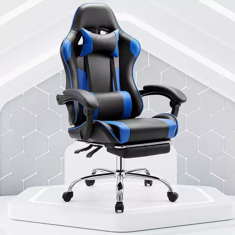 Chaise de jeu de course ergonomique JIONJOY avec dossier haut, soutien lombaire et accoudoirs réglables