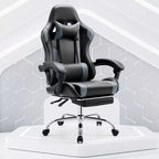 Chaise de jeu de course ergonomique JIONJOY avec dossier haut, soutien lombaire et accoudoirs réglables