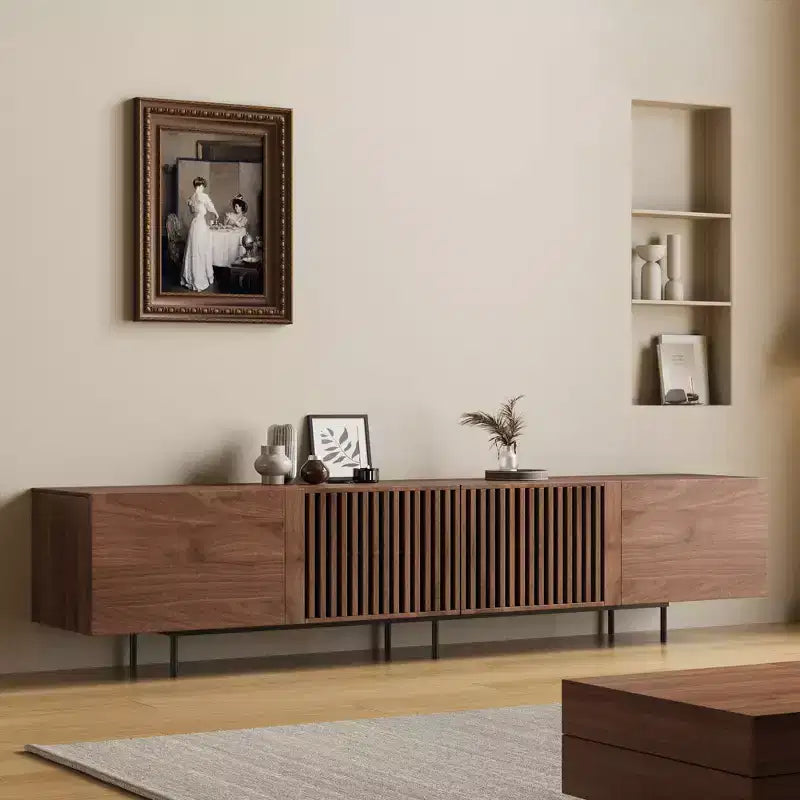 Luck Live Mid-Century Modern 70.87-inch TV standwalnut color entertainment center for living room bedroom