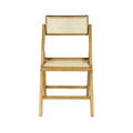 Olivier Mid-Century Vintage Wood Rattan Folding Chair with Adjustable Back, (Set of 2) by JONATHAN Y
