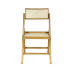 Olivier Mid-Century Vintage Wood Rattan Folding Chair with Adjustable Back, (Set of 2) by JONATHAN Y