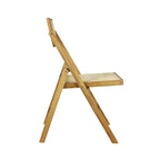 Olivier Mid-Century Vintage Wood Rattan Folding Chair with Adjustable Back, (Set of 2) by JONATHAN Y
