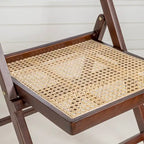 Olivier Mid-Century Vintage Wood Rattan Folding Chair with Adjustable Back, (Set of 2) by JONATHAN Y