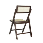 Olivier Mid-Century Vintage Wood Rattan Folding Chair with Adjustable Back, (Set of 2) by JONATHAN Y