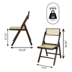 Olivier Mid-Century Vintage Wood Rattan Folding Chair with Adjustable Back, (Set of 2) by JONATHAN Y