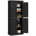 72.5 Kitchen Pantry Storage Cabinet, Freestanding Kitchen Cupboard with 4 Doors and Adjustable Shelves for Dining Room, MDF