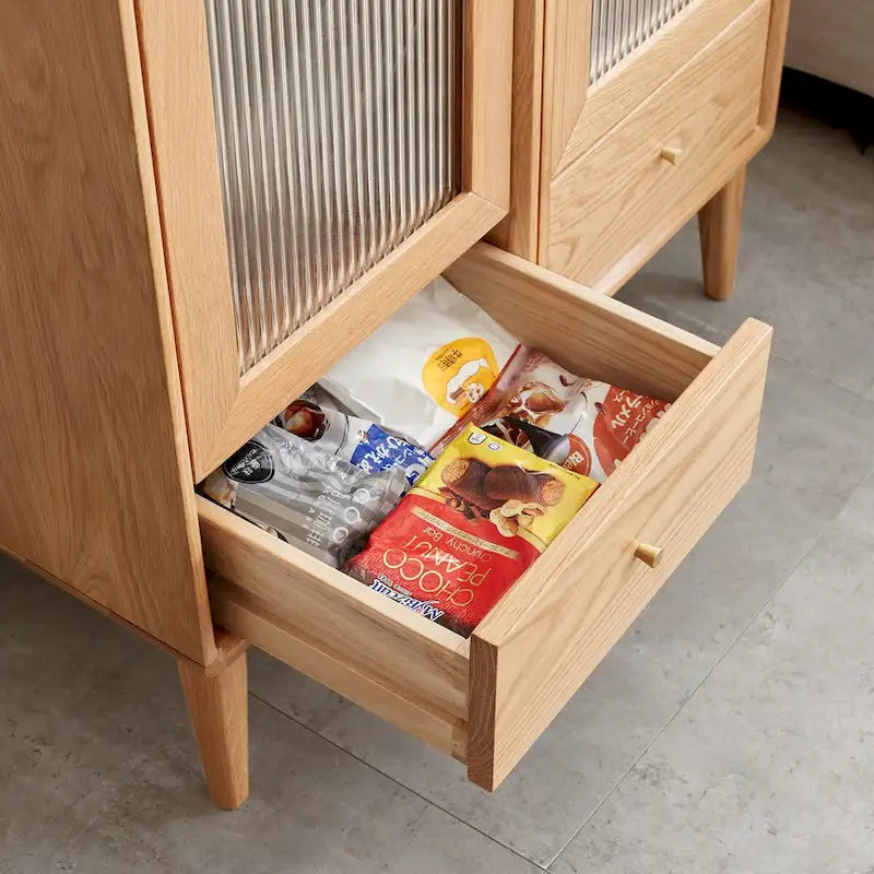 Nestfair Solid Wood Storage Cabinet with Shelves and Drawer - N/A