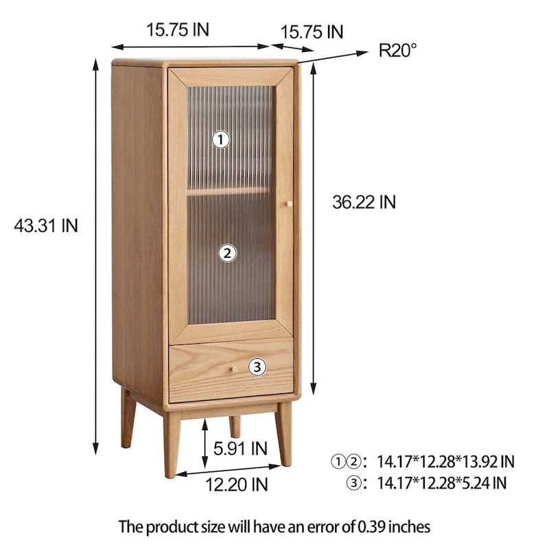 Nestfair Solid Wood Storage Cabinet with Shelves and Drawer - N/A
