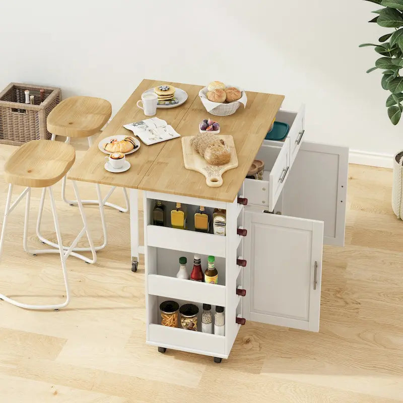 Desserte îlot de cuisine multifonctionnelle avec placard à 2 portes