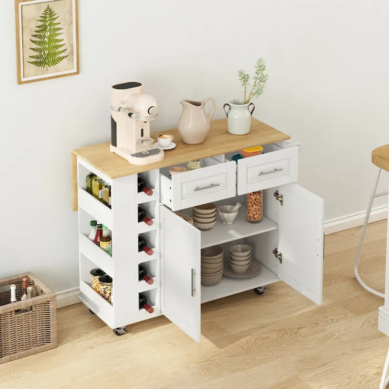 Desserte îlot de cuisine multifonctionnelle avec placard à 2 portes
