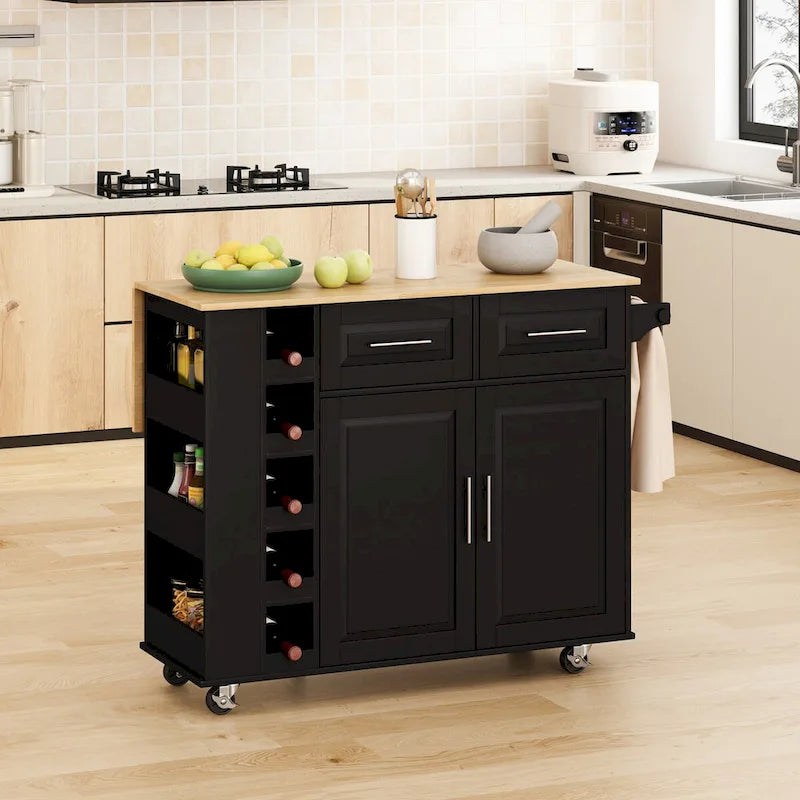 Desserte îlot de cuisine multifonctionnelle avec placard à 2 portes