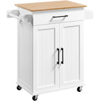 Yaheetech Rolling Kitchen Car with Towel Rack,Drawer, 2 Doors