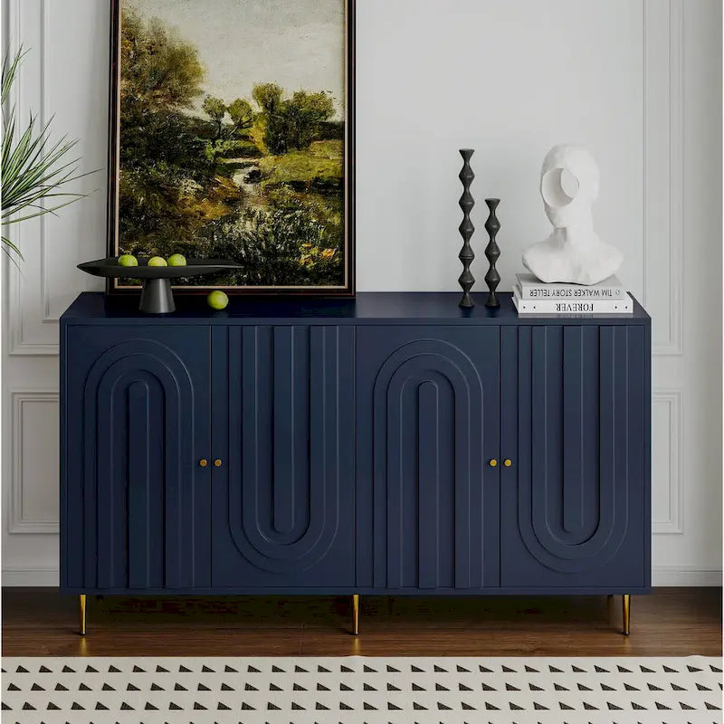 Meuble de rangement moderne en bois à 4 portes pour salon