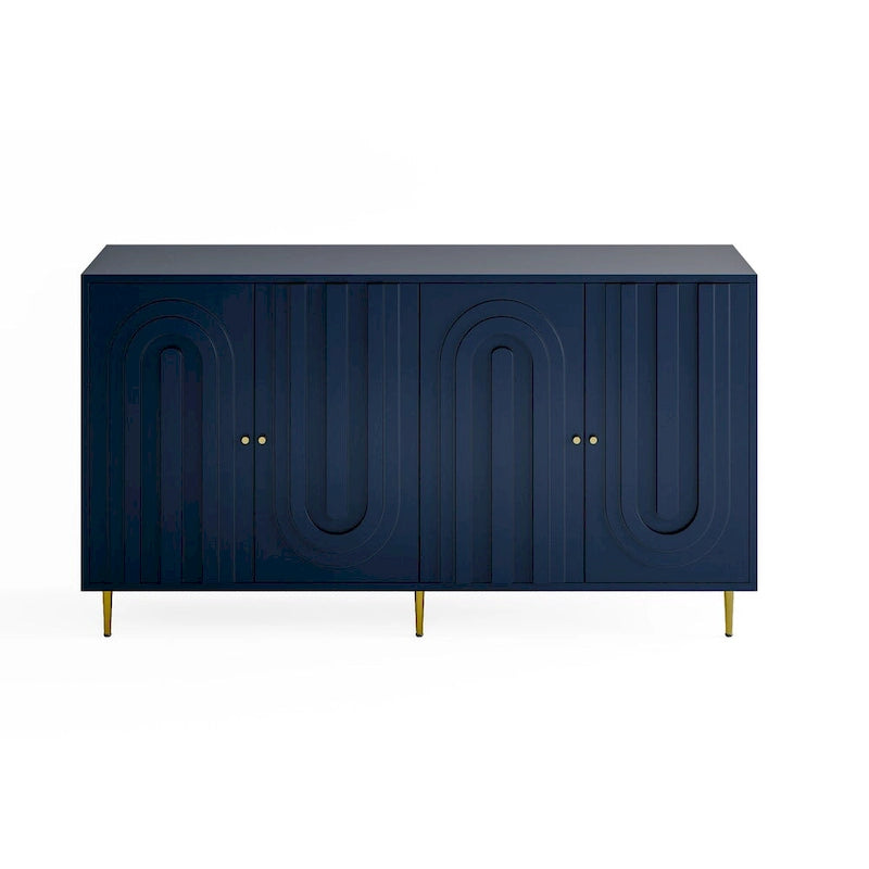 Meuble de rangement moderne en bois à 4 portes pour salon