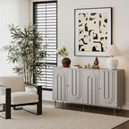 Meuble de rangement moderne en bois à 4 portes pour salon