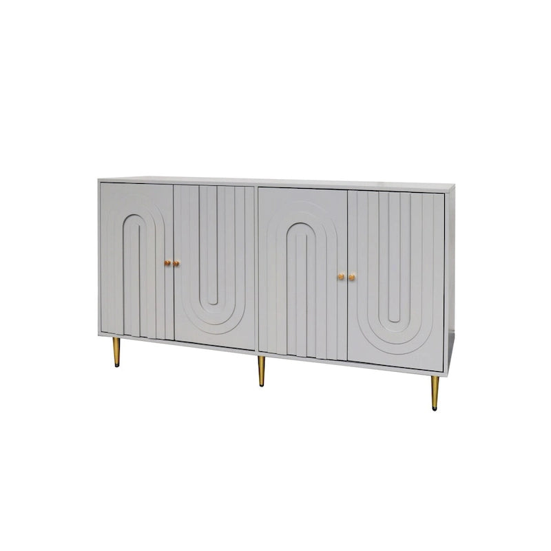Meuble de rangement moderne en bois à 4 portes pour salon