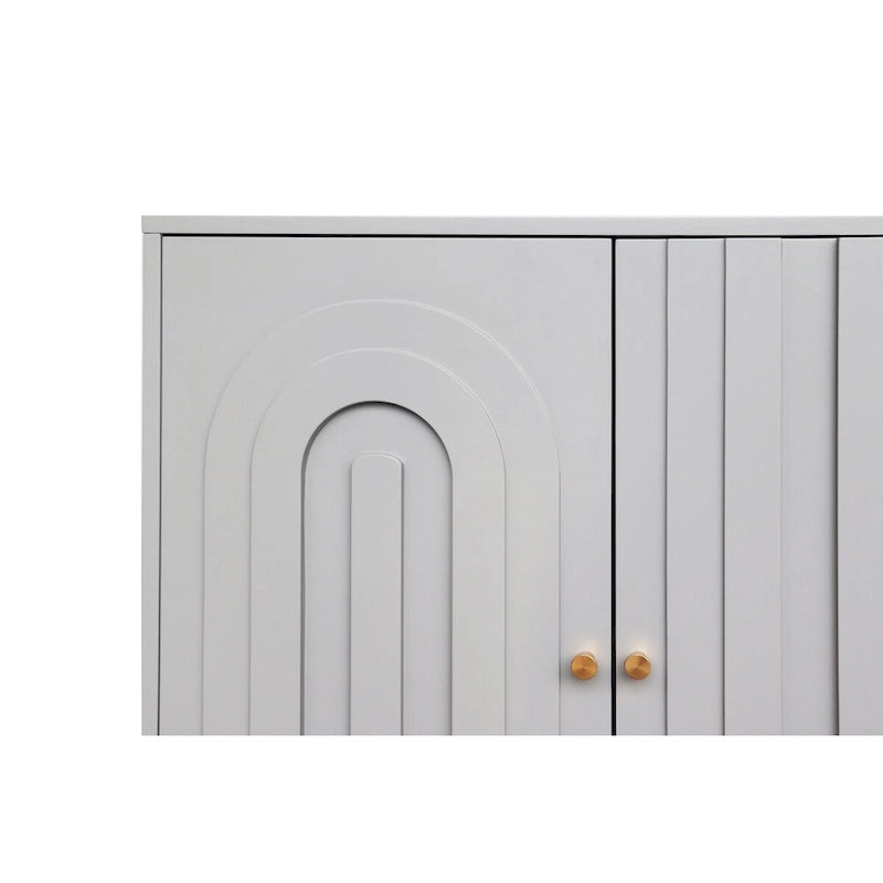 Meuble de rangement moderne en bois à 4 portes pour salon