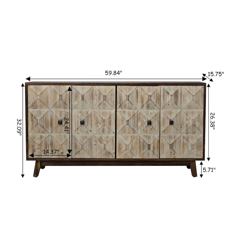 59.84 4 Doors Vintage Sideboard ,Freestanding Sideboard