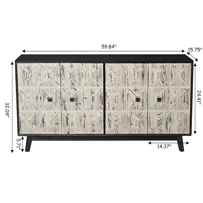 59.84 4 Doors Vintage Sideboard ,Freestanding Sideboard