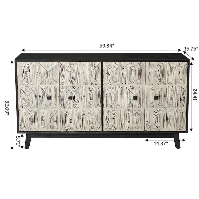 59.84 4 Doors Vintage Sideboard ,Freestanding Sideboard