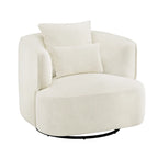 LUE BONA Swivel Accent Armchair Fabric Blend, Modern Upholstered Barrel Chair Living Room Sofa Chair