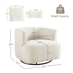 LUE BONA Swivel Accent Armchair Fabric Blend, Modern Upholstered Barrel Chair Living Room Sofa Chair